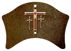 DABAN-517-BZ-SH-BR Bronze 3 Crosses Shimmer Brown